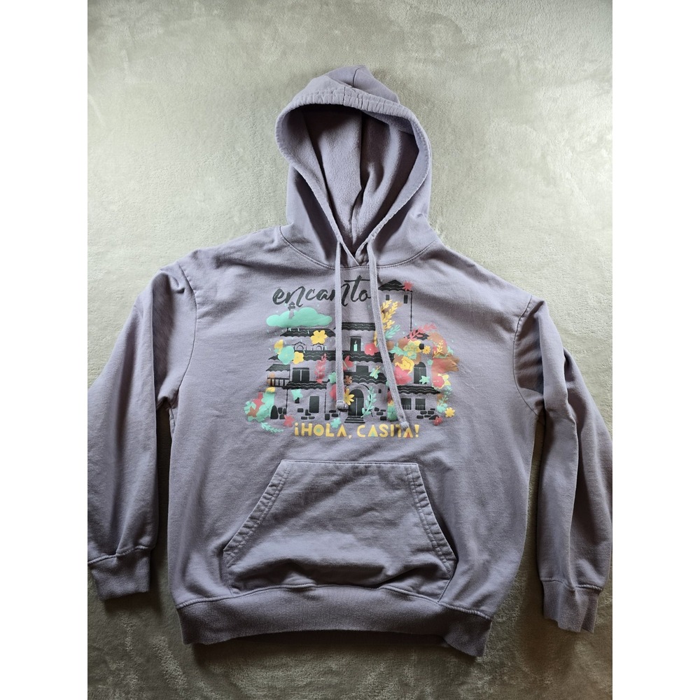 Disney Womens Large Encanto Hoodie Sweatshirt Fleece‎ Gray Long Sleeve